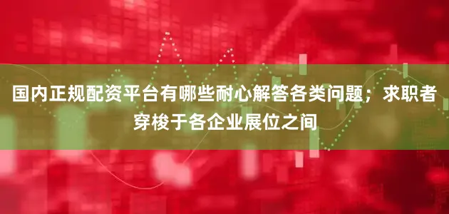国内正规配资平台有哪些耐心解答各类问题；求职者穿梭于各企业展位之间